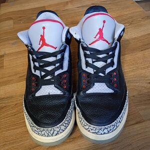 Nike Air Jordan 3 Retro Men Shoes Sneakers OG Mid Black Cement Size 13
